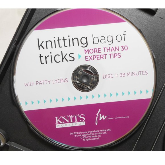 SET! Patty Lyons' Knitting tricks 2 DVDs & Vogue Knitting 360 patterns mini book - Picture 6 of 16